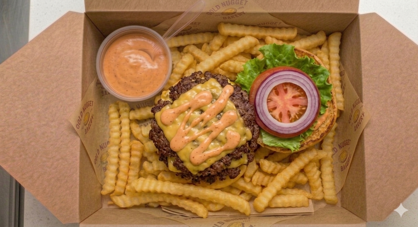 GNB Burger with Crinkle Fries